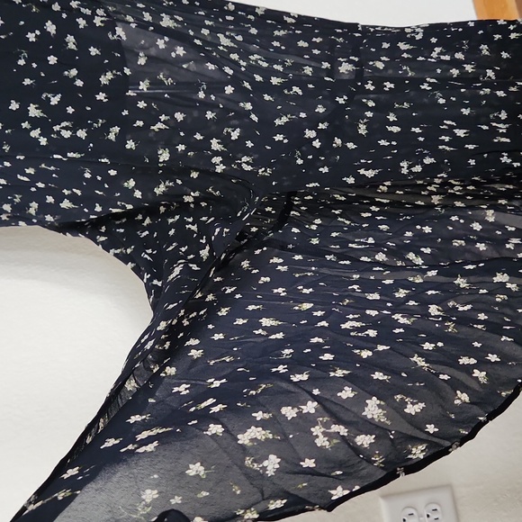 NWT RAG & BONE Tamar Twist-Front Navy Floral-Print Georgette Maxi Dress Size 2 - Picture 16 of 17